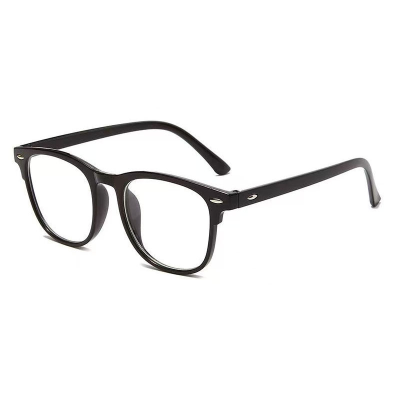 New Anti-Blue Light Glasses Frame for Women, Cross-Border Popular Black Frame Flat Glasses for Students, Japanese Style Rice Nail Glasses Frame for Men, Ready for Sale