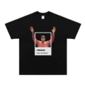 Black short sleeves--kanye photo (breathable digital direct spray)