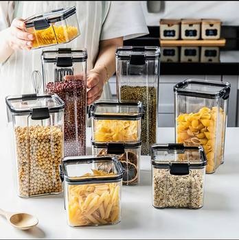 Pet Transparent Sealed Jar Kitchen Grain Storage Box Food Grade Storage Jar Moisture-proof Snack Tea Jar