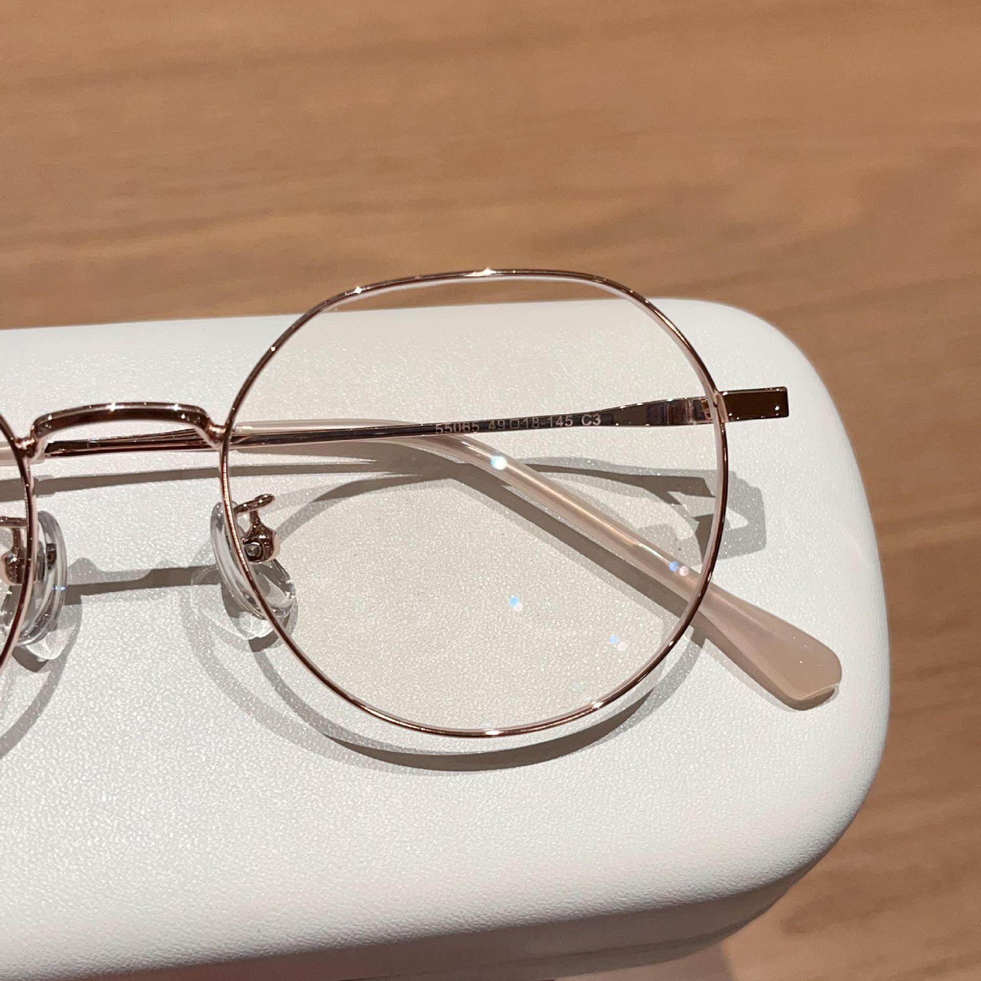 New net red non-magnetic metal retro small frame glasses frame wholesale Danyang glasses for men and women without makeup can be equipped with height number