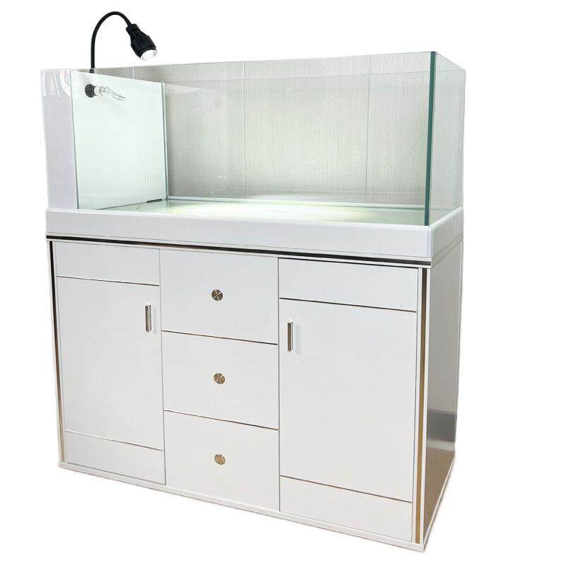 Stream Tank Fish Tank Large, Medium and Small Ultra-White Glass Living Room Household Ecological Water-Change-Free Side Filter Aquarium with Bottom Cabinet