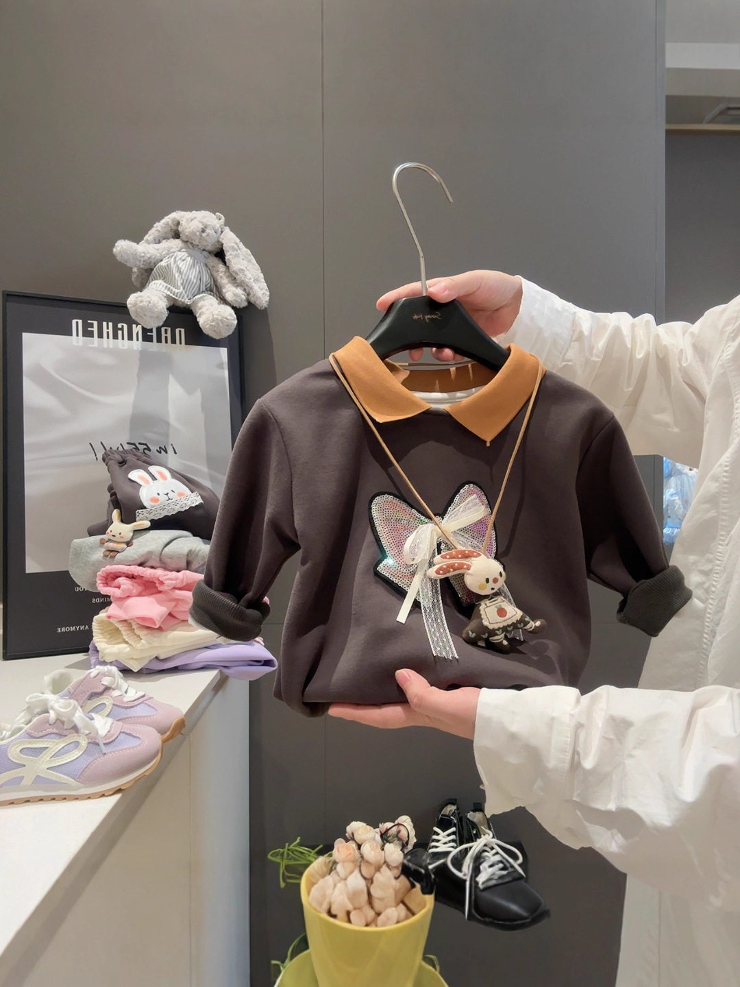 Cartoon Hoodie, New Children's Collared Polo Shirt, Spring & Autumn Outfit, Stylish Versatile Top for Baby Girls