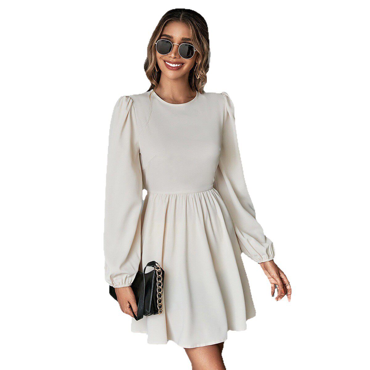 A Line Dress Fresh Sweet Style Waist Defining Long Sleeve Backless Perfect for Parties and Events Wholesale