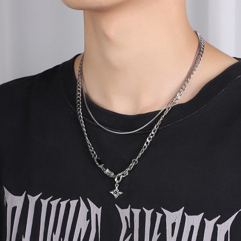 项链男钛钢不掉色简约百搭饰品女毛衣链新款时尚个性爆款嘻哈配饰