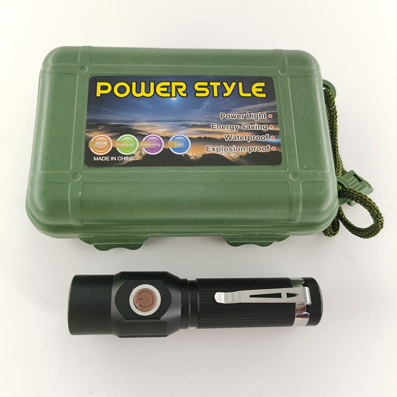 Cross-Border Handheld Mini Rechargeable Flashlight Aluminum Alloy Led Strong Light Outdoor Hiking Home Use with Pen Clip Portable