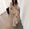 Fashionable Sweater Suit Korean Style Autumn and Winter New Knitted Wide-Leg Pants + Half Turtleneck Top + Vest Three-Piece Set