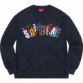 E528ss21 supreme stacked crewneck colorfulembroider royal blue