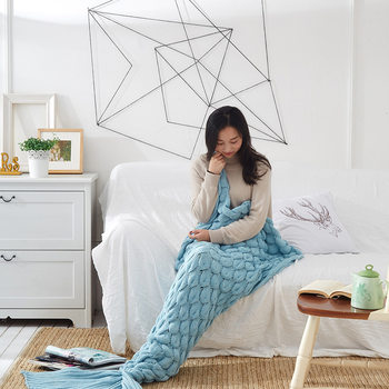 Foreign Trade Knitted Wool Blanket Knitted Throw Blanket Sofa Blanket Nap Blanket Leisure Blanket Air Conditioning Blanket Summer Thin Blanket