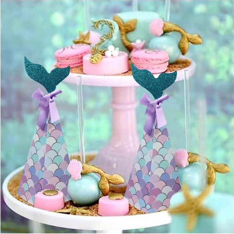 Cross-Border Hot Selling Mermaid Birthday Party Candy Box Kidsren's Birthday Paper Packaging Box Holiday Wedding Candy Box