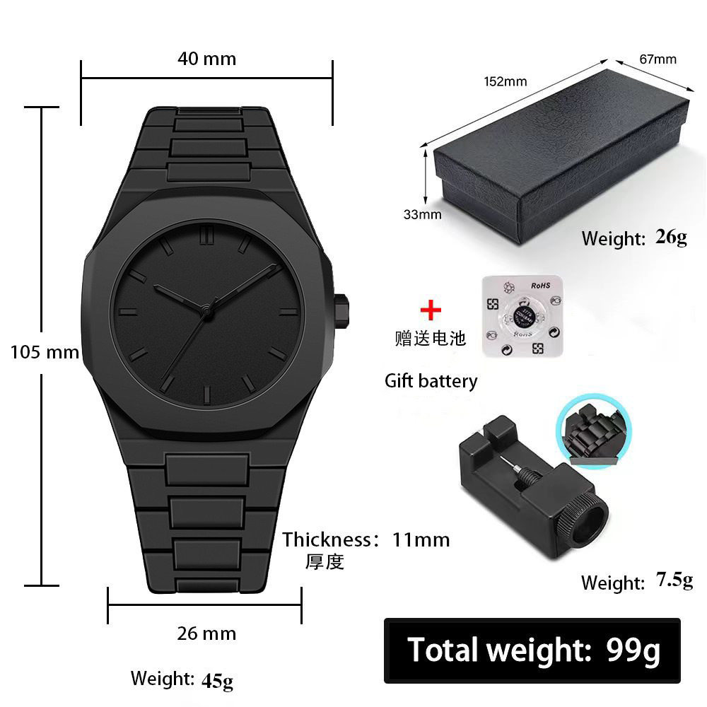 New Men's Watch, Men's Watch, High-End Black Feel, Oil Surface Coating, Life Waterproof, Guangzhou Watch Hot Style
