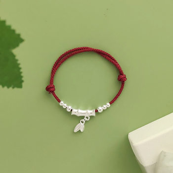 Bracelet 999 Pure Silver Bamboo Knot Solid Silver Women's Bracelet Niche Design Adjustable Simple Silver Jewelry Wholesale