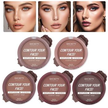 SHCOETY cross-border 5-color powder cake matte durable waterproof oil control powder does not card powder does not take off makeup foundation