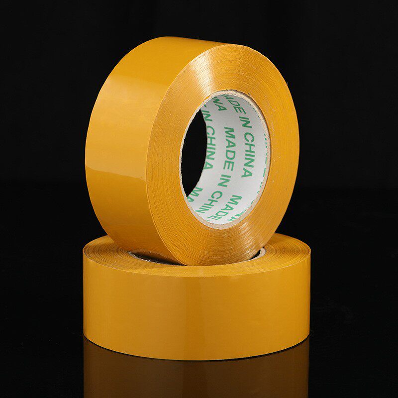 A large number of wholesale beige sealing tape express packaging logistics sealing high viscosity yellow to small roll tape manufacturers