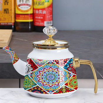 Thickened Wholesale Enamel Enamel Oil Pot Coffee Pot Kettle Nostalgic Enamel Wine Pot Hotel Hot Pot Induction Cooker Universal