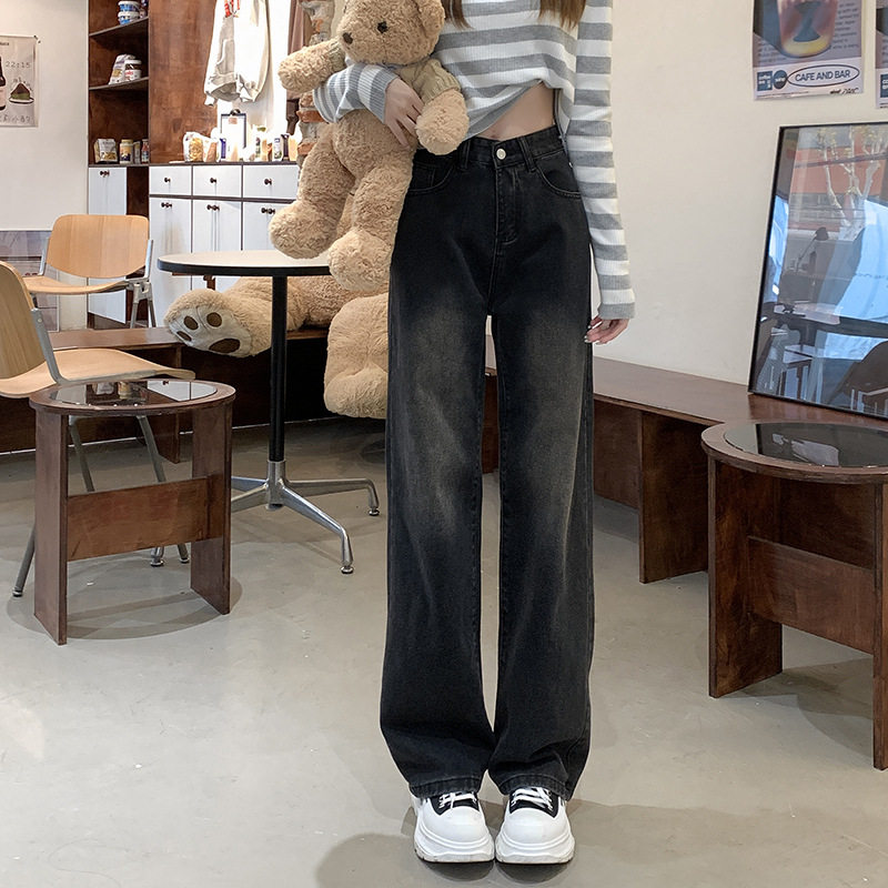 High Waisted Wide Leg Jeans for Women Retro Korean Style Loose Fit Spring Collection Wholesale Available