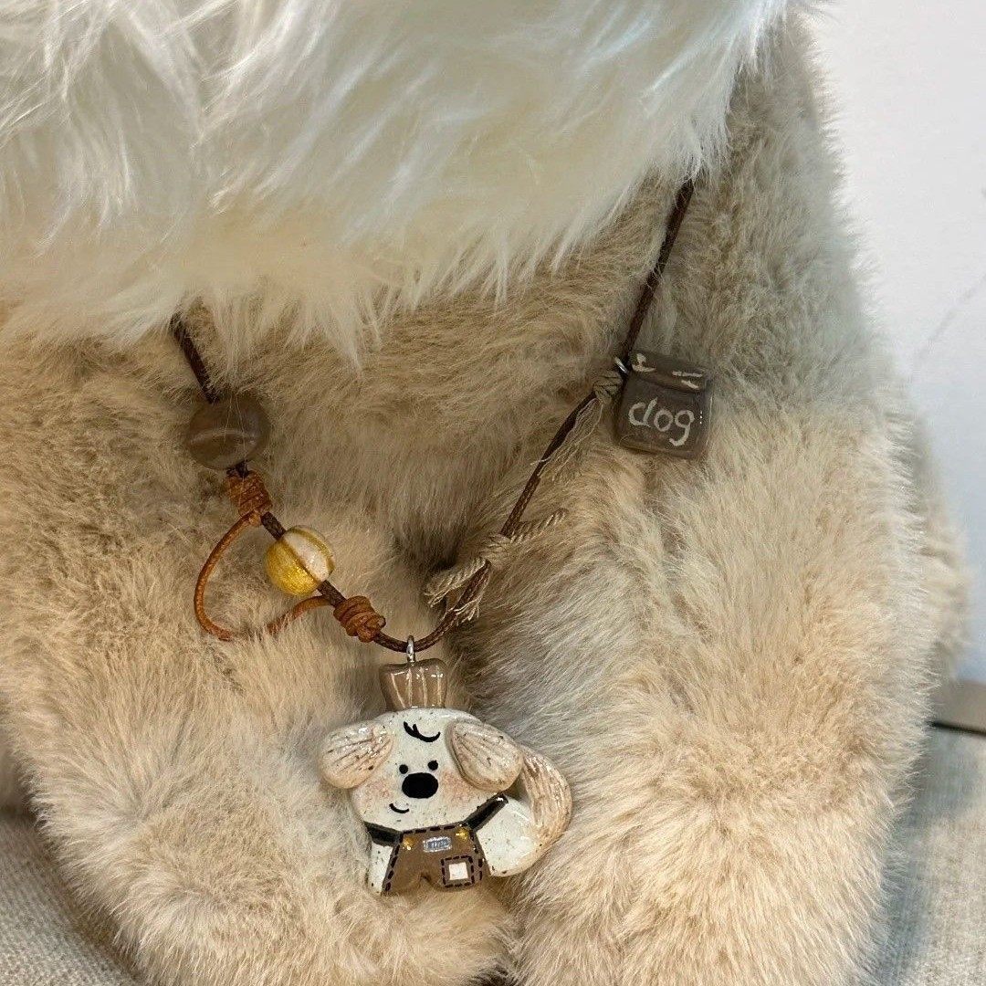 Puppy Barista Long Chain Rope Cute All-match Necklace Clavicle Chain Exquisite Temperament Accessories Pendant Necklace Chain