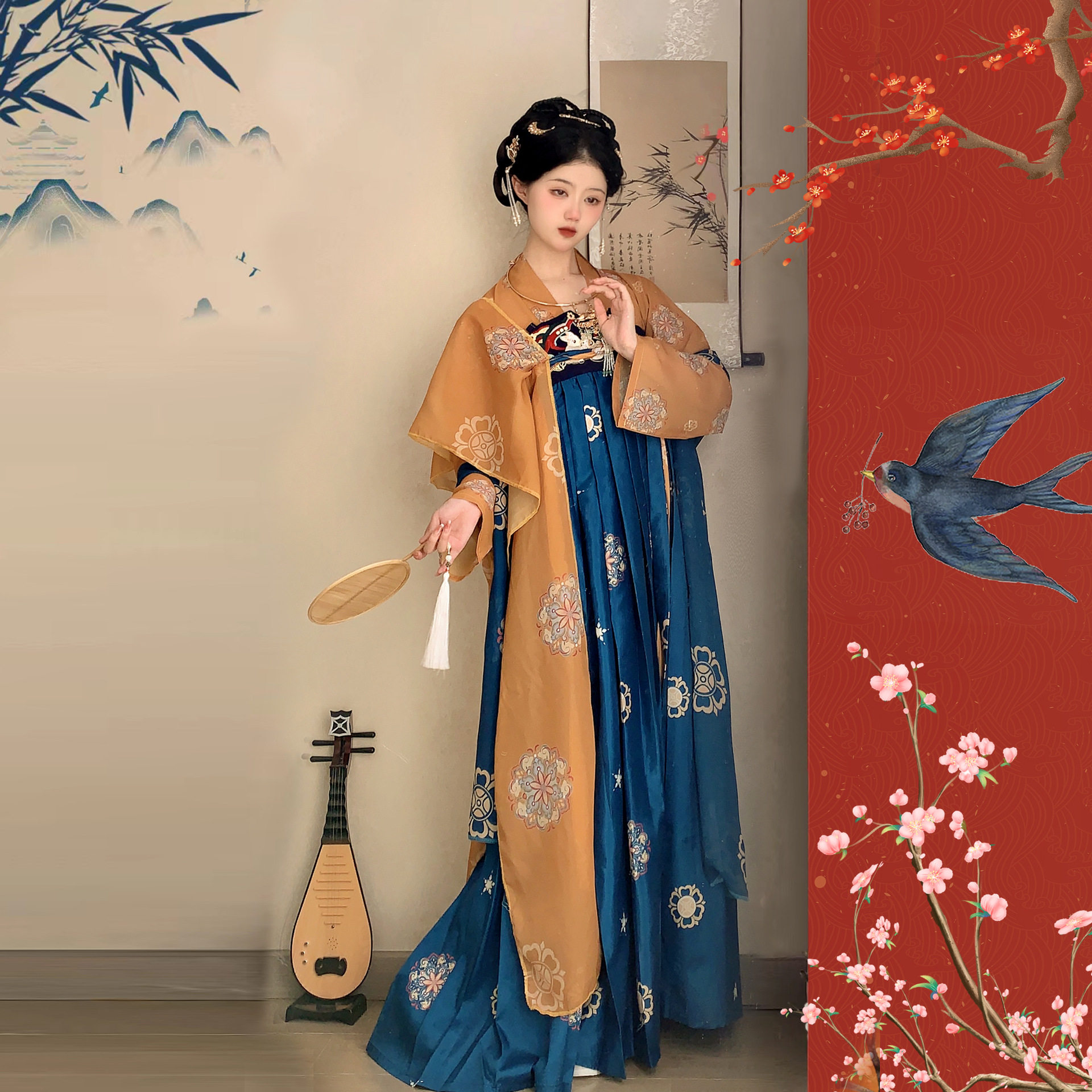 Han Dynasty Women's Spring-Made Chest-Length Underskirt, Chinese-Style Spring Cabbage Complete Set, Bestie Style