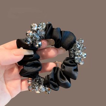 New Hair Accessories Wholesale Fashion Women's Crystal Hair Band Elegant Texture Ponytail Ring Crystal Ball Headband