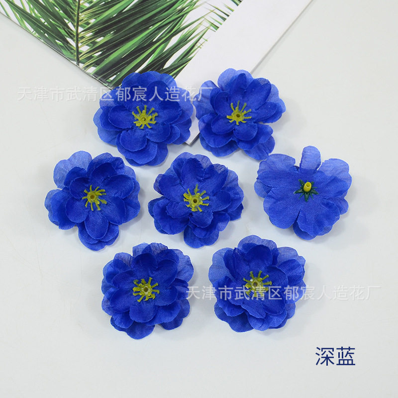 桃花花朵批发婚礼撒花簪花装饰梅花绢布花头舞蹈服道具花蛋糕假花