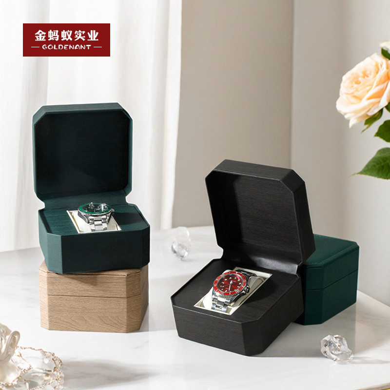 Mechanical Watch Watch Box Flip Solid Wood Grain Jewelry Watch Box Watch Jewelry Storage Box Watch Packaging Box Gift