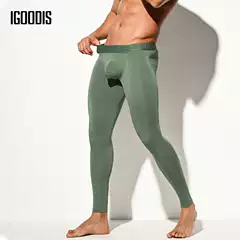 Modal autumn pants men's sexy bottoming warm pants youth long line pants thin solid color pants U1110