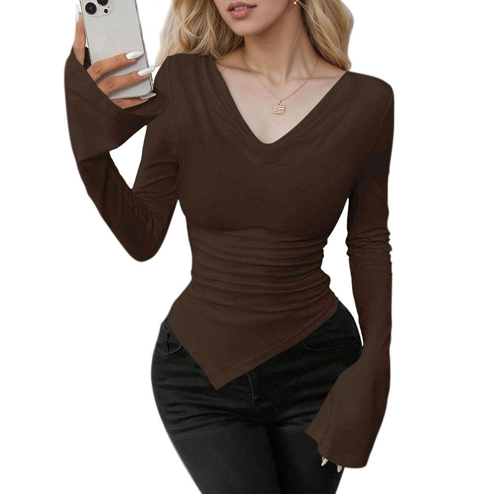Slim Fit Irregular Hem Top Sexy Design Waist Cinching Comfortable Fabric Casual Wear for Women Wholesale Available