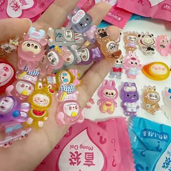 Luminous Labubu Blind Bag Cute Cartoon Surprise Resin DIY Accessories Toy Doll Primary School Student Birthday Gift