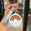 Coin Purse Keychain - Rainbow Blue