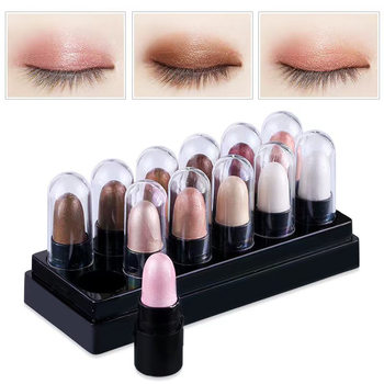 Cross-border Explosions Pearlescent Eyeshadow suit 12 Color One-touch Molding Lazy Eyeshadow Plate Waterproof Foreign Trade Cosmetics