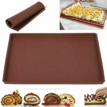 Food-Grade Silicone Cake Roll Mold for Oven, Food-Grade Swiss Roll Mat, Nougat Baking Tray, Hand Baking Tool