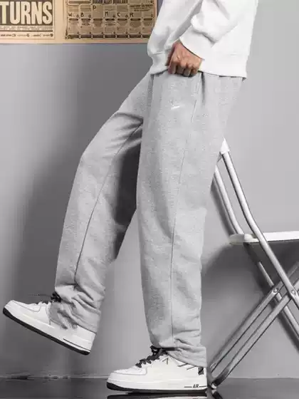 Men's Fashion Terry Sweatpants Spring and Autumn Versatile New Heavy-Duty Sports Straight-Leg Casual Long Pants Cross-Border