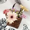Imitation Rattan Hand-Woven Onion, Ginger, and Garlic Storage Basket, Wall-Mounted Storage Basket for the Entrance, Home Flower Arrangement Basket