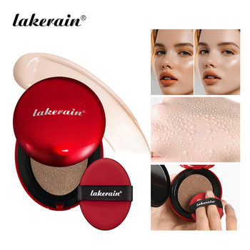 Cross-Border Lakerain Red Shell Air Cushion Foundation, Natural Clear Concealer, Not Easy to Makeup Air Cushion Liquid Foundation