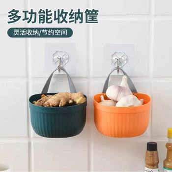 Household Kitchen Onion, Ginger and Garlic Storage Basket Waterproof and Moisture-Proof Small Hanging Basket Garlic Head Storage Wall-Mounted Storage Box