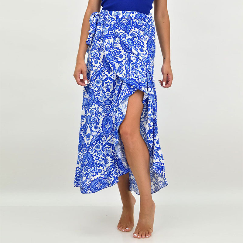 Vintage Paisley Print Asymmetrical Midi Skirt Retro Style Bohemian Vibe Perfect for Summer Wholesale Available