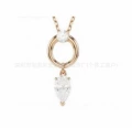 Ring drop rose gold necklace