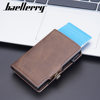 New Style Card Bag Men's Baellerry European and American Retro Side Push Card RFID Card Box Simple Buckle Anti-magnetic Card Case