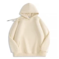 Light beige chinese cotton hooded sweatshirt