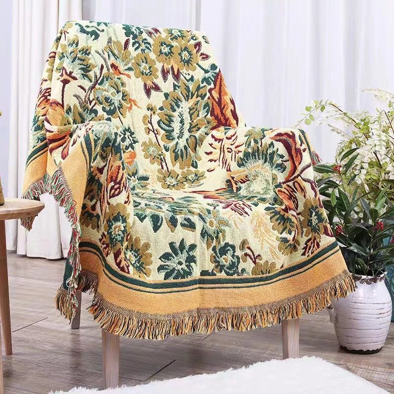Fresh sofa blanket knitted sofa blanket spot fashion double-sided jacquard sofa blanket wire blanket wholesale