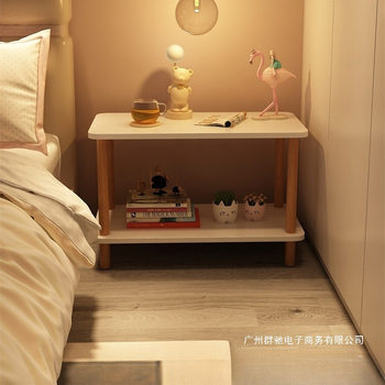Factory direct sales simple bedroom bedside cabinet household bedroom storage rack narrow small solid wood bedside cabinet rental room