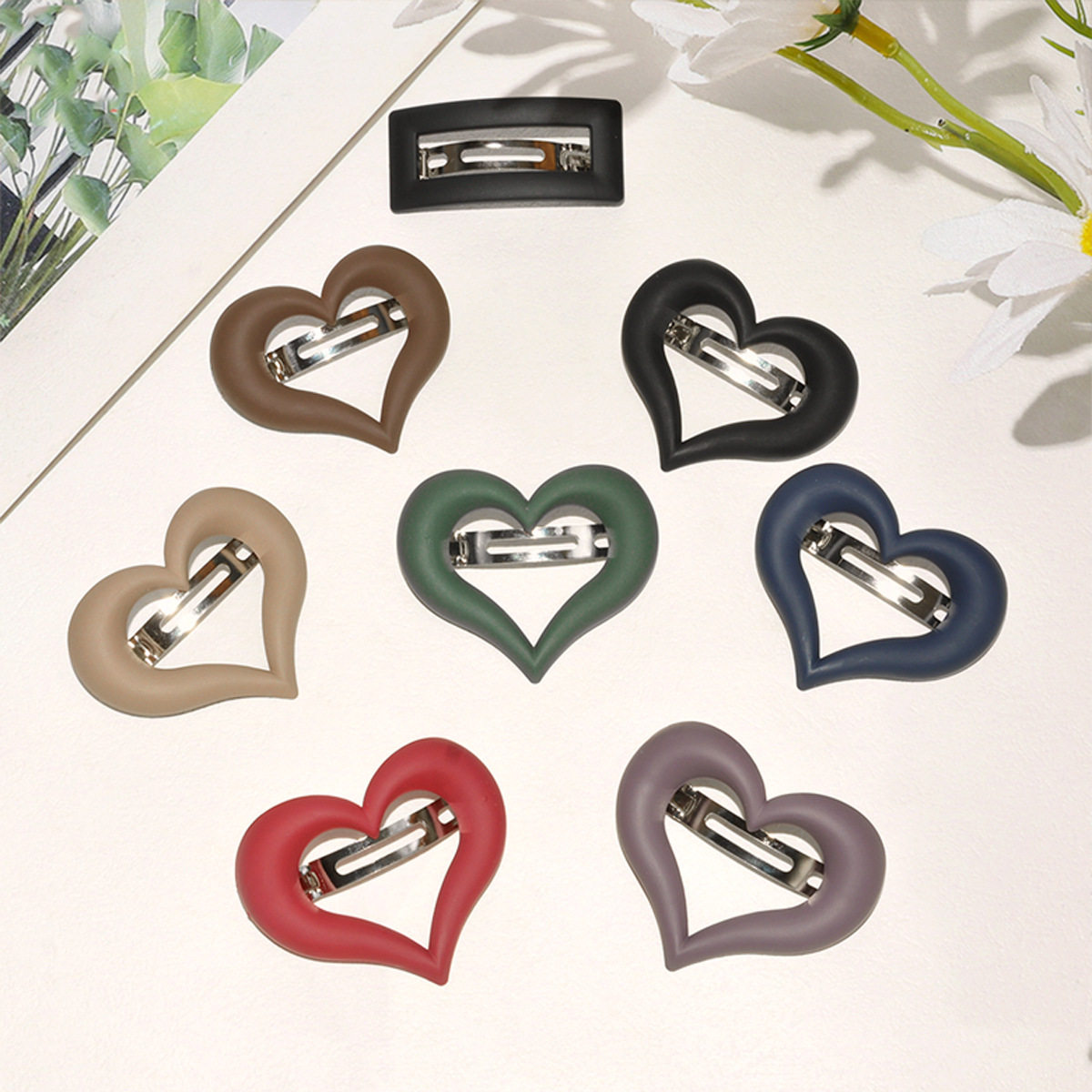 cute dopamine love hairpin female frosted square new hairpin...