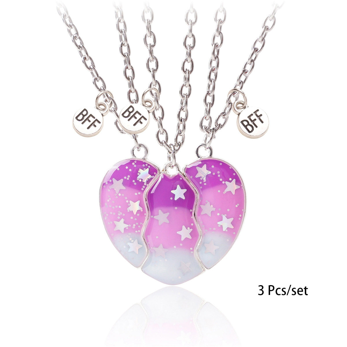 厂家供应儿童项链海豚滴油创意磁铁拼接爱心项链 拼接爱心礼物