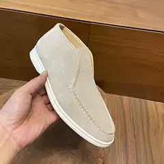High-top shoes women's LP loafers slip-on loafers retro flat ankle boots couple casual shoes