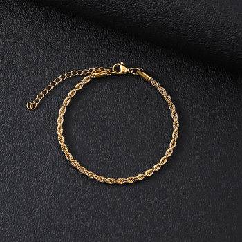 Stainless Steel Twist Bracelet Titanium Steel Bracelet for Women Versatile Ins Style Stylish Fashion Twist Bracelet Plain Chain Bracelet
