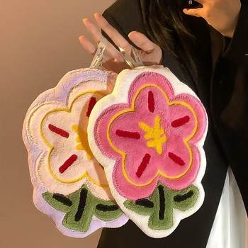 Rich flower wipe handkerchief factory wholesale kitchen bathroom wipe cloth coral fleece thick absorbent can be hung wipe towel