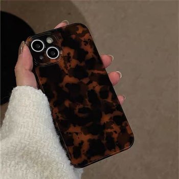 European and American Personalized Amber Leopard Print Iphone16 Suitable for Apple 17Promax Mobile Phone Case 11/12 All-Inclusive 13/14