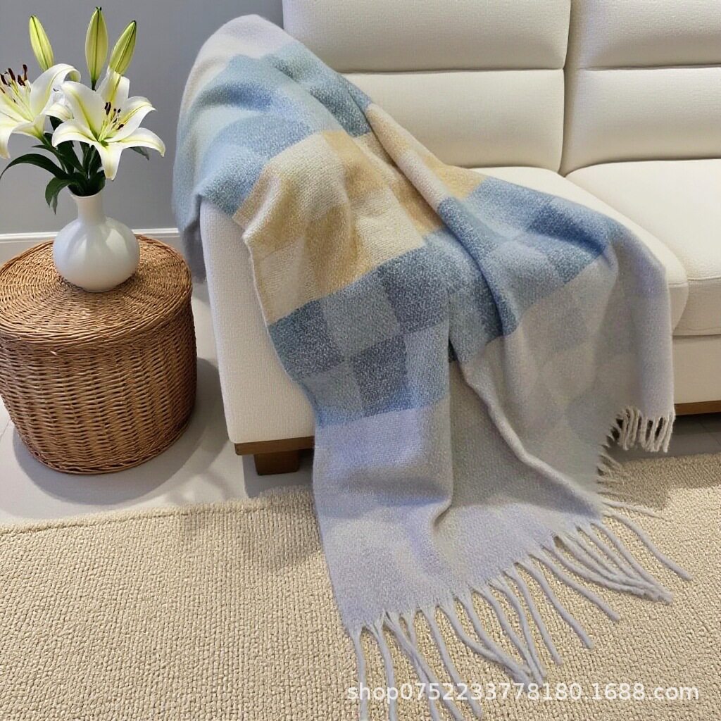 Nordic Style Living Room Sofa Blanket Knitted Nap Blanket Office Summer Air Conditioning Blanket Bedside Towel Car Cover Blanket