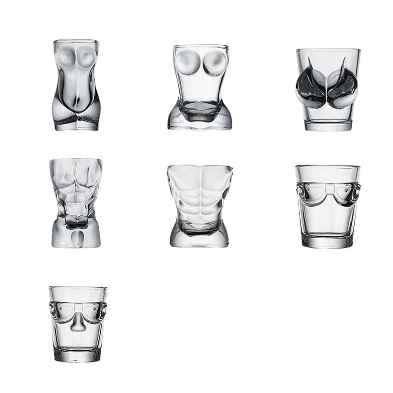 Small Wine Glass Manufacturer 2oz Wholesale One-Shot Export Chest Cup Creative Beauty Human Body Whiskey Art Wine Glass Stylish