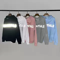 FOG Essentials 3M Reflective Letter Men's and Women's Hoodie Hoodie Hoodie Double Thread Woolen Loop Thin Hoodie