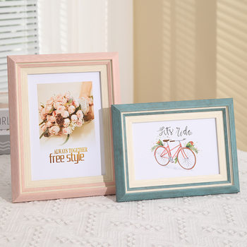 Photo Frame Retro Simple Table High-End 6inch 8inch Picture Frame Living Room Bedroom Wall Hanging Large Size Photo Frame